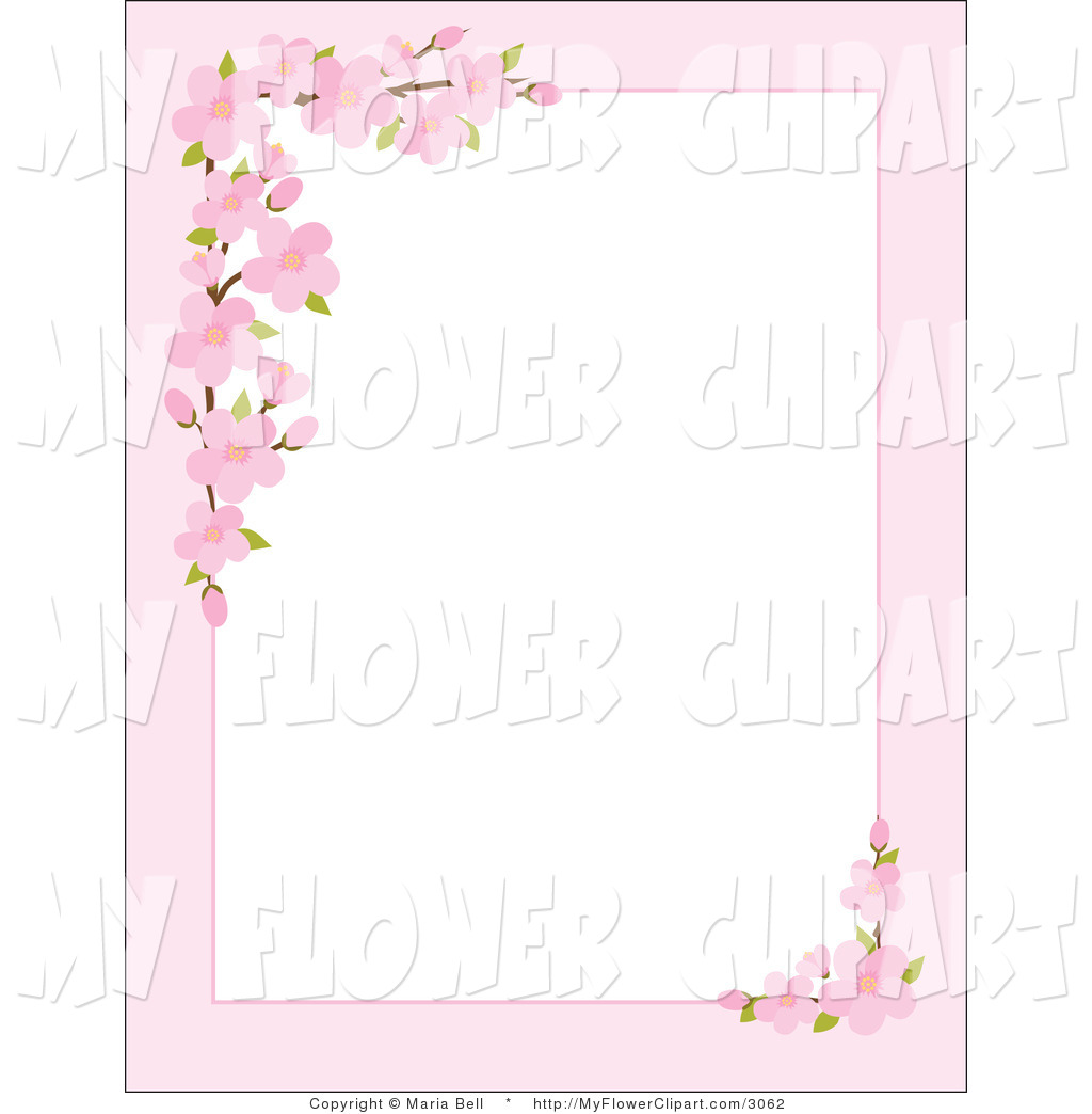 Larger Preview  Vector Clip Art Of A Pink Apple Flower Blossoms Border