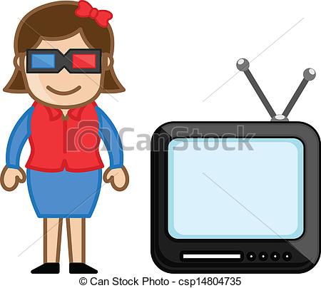 Little Girl Watching Tv Clipart Can Stock Photo Csp14804735 Jpg