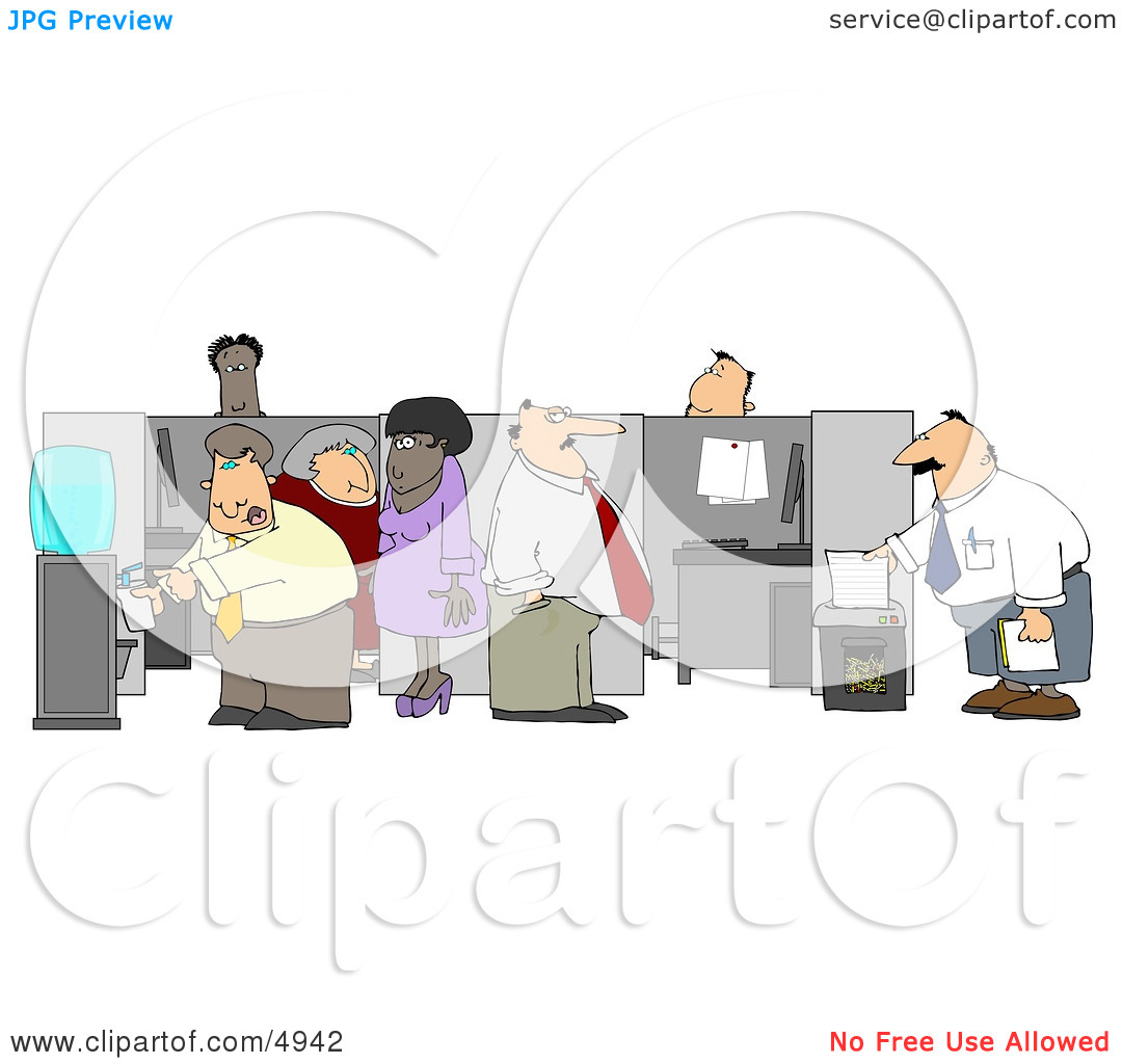 Office Employees Doing Their Daily Routine Clipart By Dennis Cox  4942
