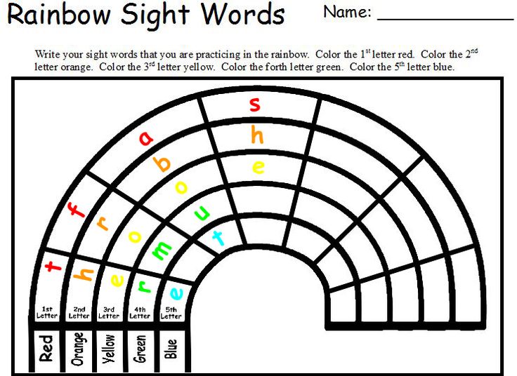 Rainbow Sight Words   For The Classroom   Pinterest