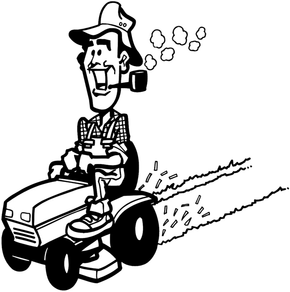 Riding Lawn Mower Colouring Pages