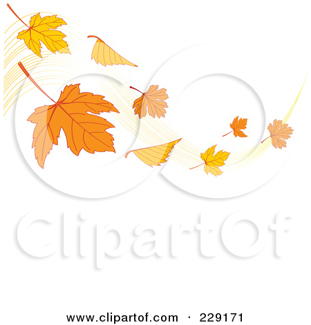 Royalty Free  Rf  Clipart Illustration Of A Breeze With Fall Leaves
