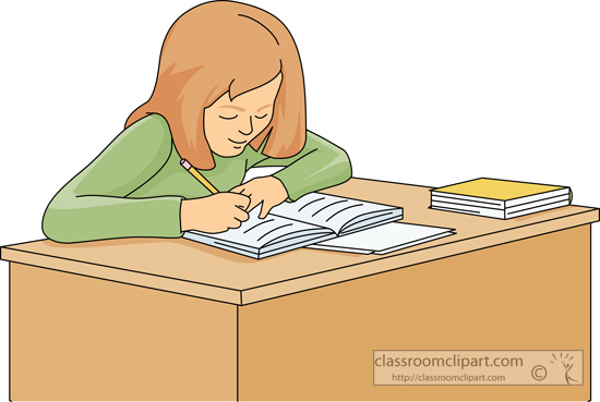 School   Student Working At Desk 1127   Classroom Clipart