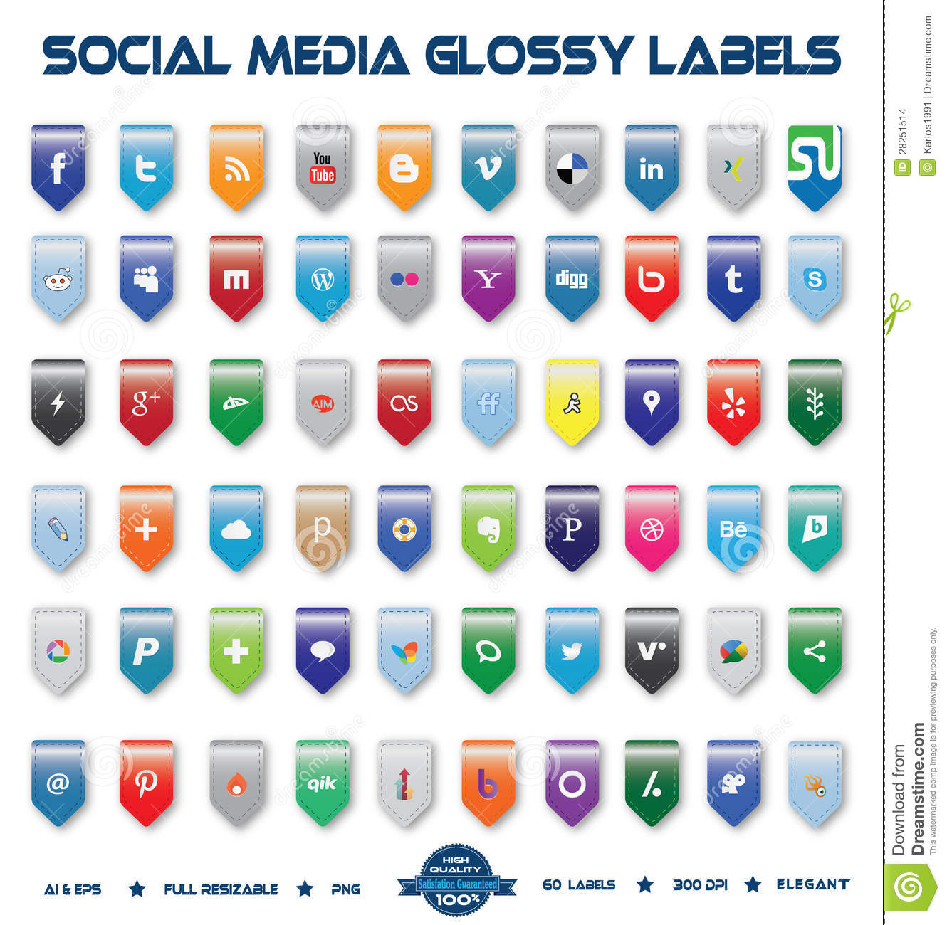 Social Media Glossy Labels Editorial Stock Image   Image  28251514