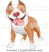 Vector Of A Cute Pit Bull Dog Smiling And Happy By Pushkin