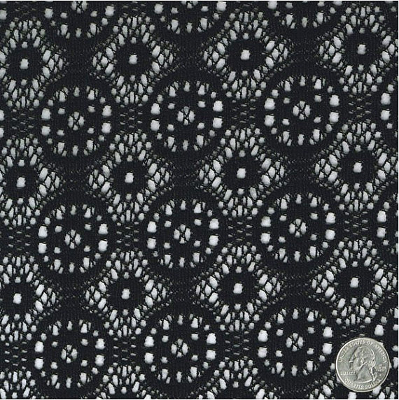 Vintage Black Treasure Crochet Lace Fabric By The Yard Wedding