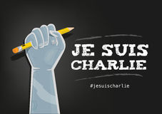 Am Charlie Slogan In French With Elements On Black Royalty Free
