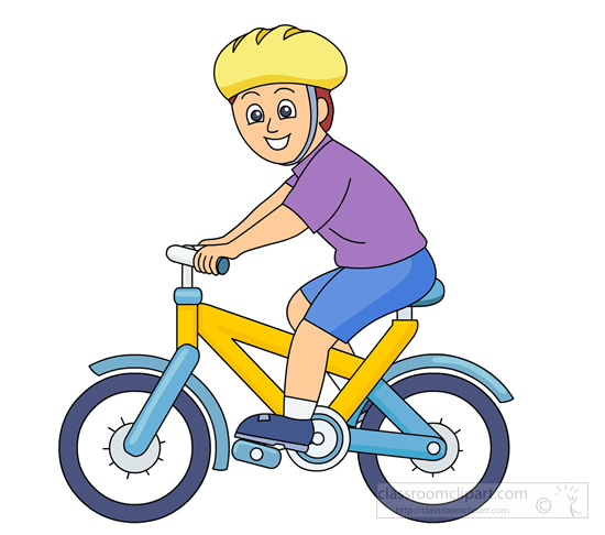 Bicycle Clipart   Bicycle Rider Wearing Helmet 0914   Classroom