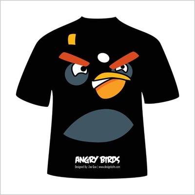 Black Angry Bird T Shirt Vector File   Clipart Me