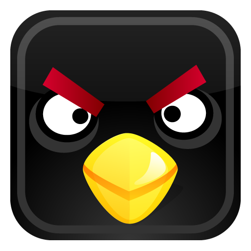 Black Angry Bird Tile Icon Png Clipart Image   Iconbug Com