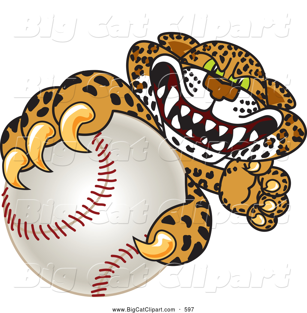 Cat Cartoon Vector Clipart Of A Friendly Cheetah Jaguar Or Leopard    