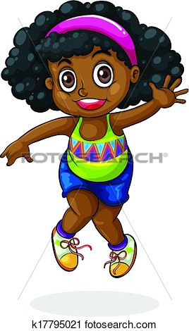 Clipart   A Young Black Girl Dancing  Fotosearch   Search Clip Art