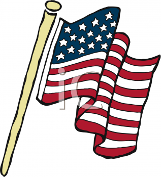 Clipart Picture Of A Waving American Flag