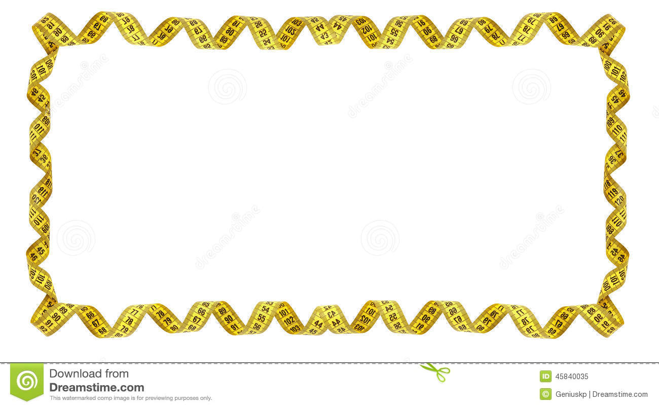 Frame Of Yellow Measuring Tape Stock Photo   Image  45840035
