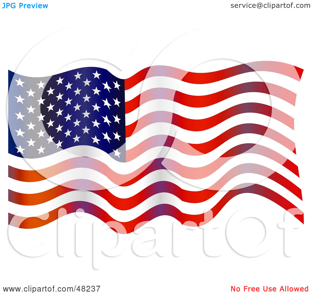 Free  Rf  Clipart Illustration Of An American Flag Waving By Prawny