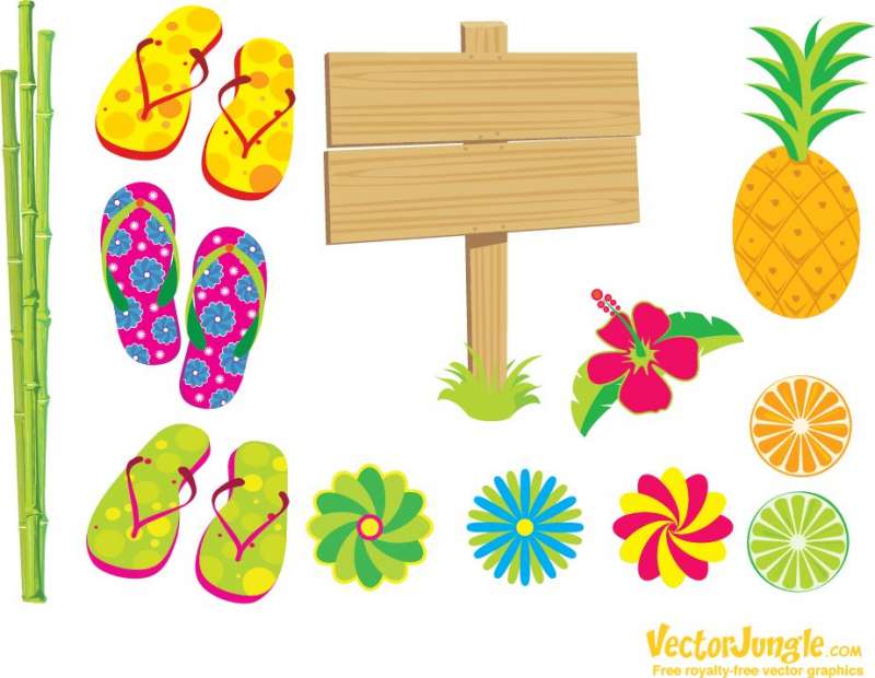 Free Vector Tropical Objects   Vectorjungle   Free Vector Art