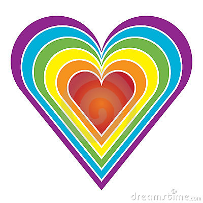 Isolated Vector Colorful Rainbow Hearts On White Background   Ideal