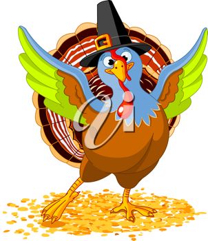 Of A Turkey Dancing In A Vector Clip Art Illustration   Royalty Free