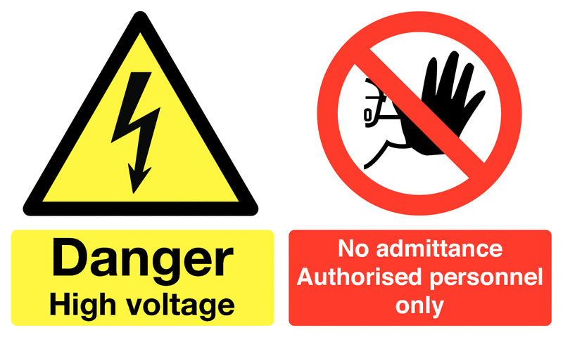 Pack Multi Message Signs   Danger High Voltage No Admittance   Blitz