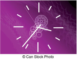 Purple Clock   White Clock On The Purple Background