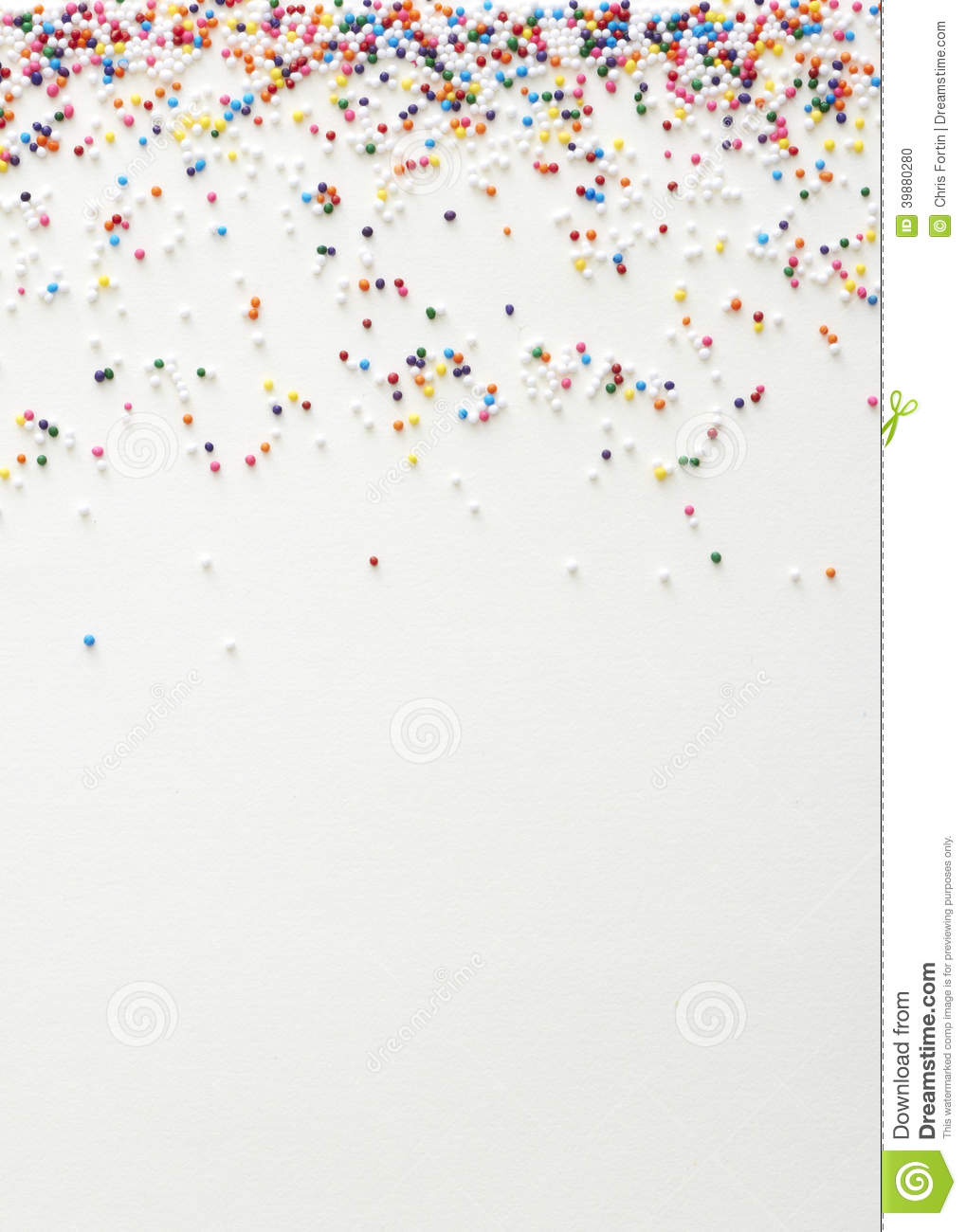 Rainbow Sprinkles Scattered On A Natural Paper Background 