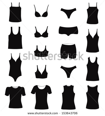 Set  Female Cloth Collection  Dress Vector Silhouette    Stock Vector