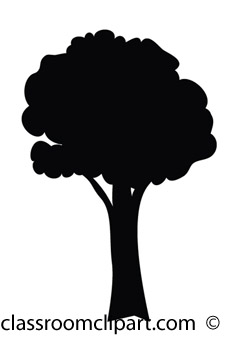 Silhouettes   Tree Black Silhouette Clipart   Classroom Clipart