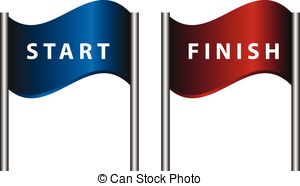 Start Finish Flags Vector Illustration