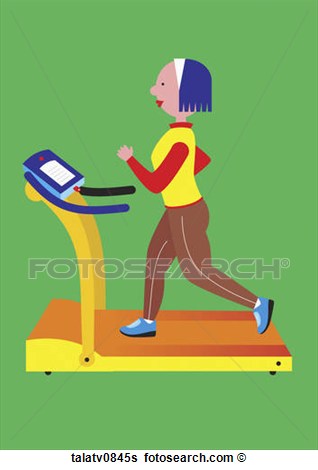 Stock Illustration Of Woman Running On Treadmill  Talatv0845s   Search