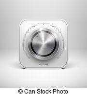 Technology Icon With Metal Textured Knob Vectors Illustration