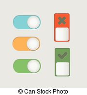 Toggle Switch Icons And Check Mark Eps Vector