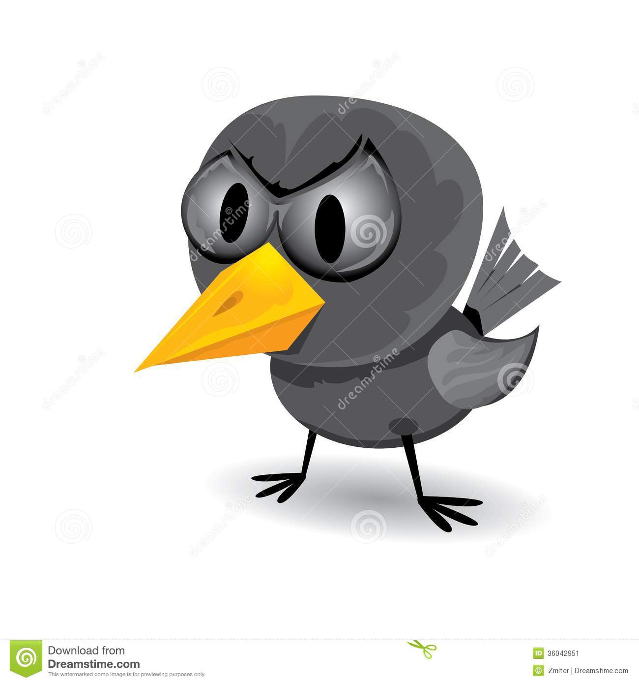 Vector Bad Angry Black Raven Bird  Stock Image   Image  36042951