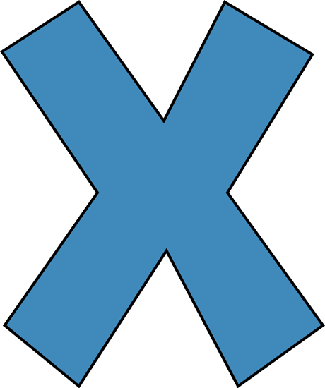 Blue Alphabet Letter X Clip Art Image   Large Blue Capital Letter X 