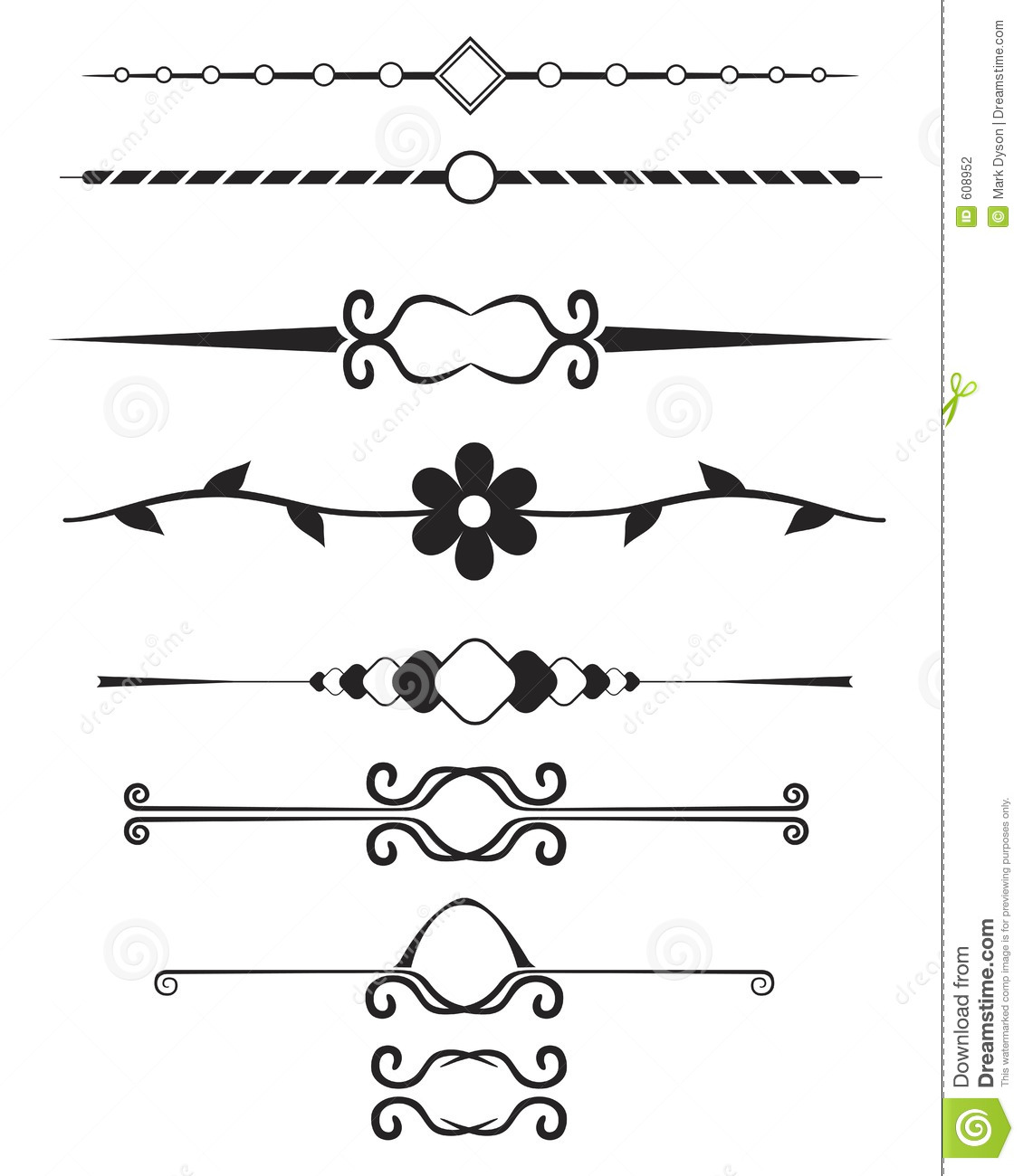 Decorative Line Clipart Decorative Page Elements Stock