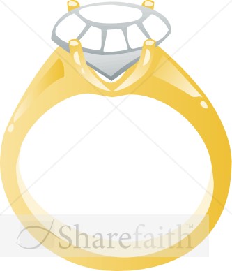 Diamond Engagement Ring Cartoon   Christian Wedding Clipart