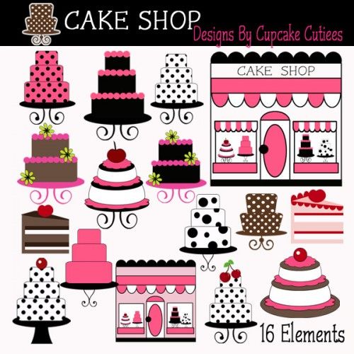Digital Clip Art Commerical Use Clipart Cake Boutique   Cupcakecutiees
