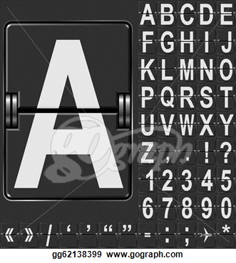 Drawing   Alphabet In Airport Arrival And Departure Display Style