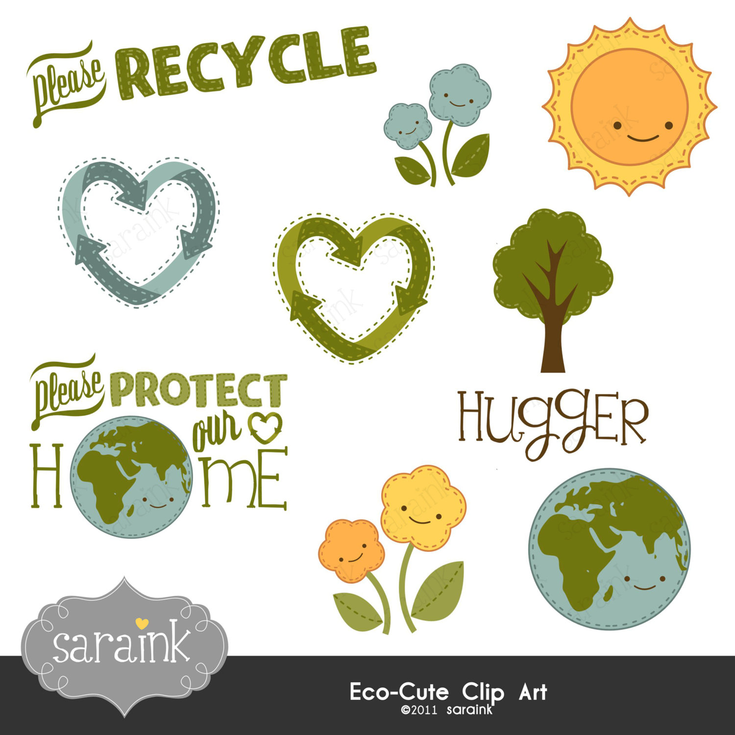 Eco Cute Clipart Download Recycling Graphics And Earth By Saraink