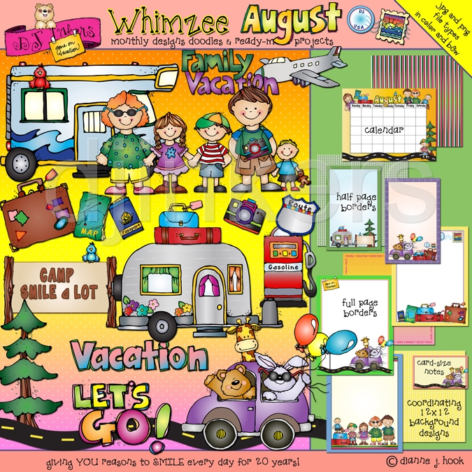Girls Road Trip Clip Art Whimzee August Clipart
