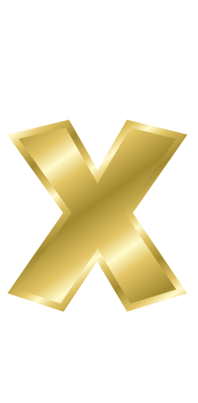 Gold Letter X Clipart