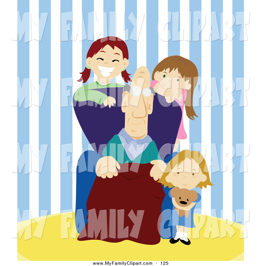      Grand Children Spending Time With Their Grandpa By Platyplus Art
