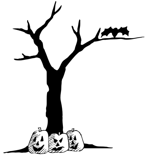 Halloween Tree Clip Art Pumpkins Under Tree
