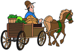 Horse Pulling A Wagon