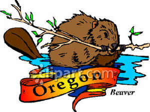 Oregon Clipart Oregon Banner With Oregon State Animal The Beaver