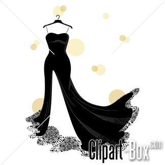 Related Elegant Black Dress Cliparts