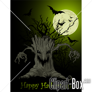 Related Halloween Dead Tree Card Cliparts