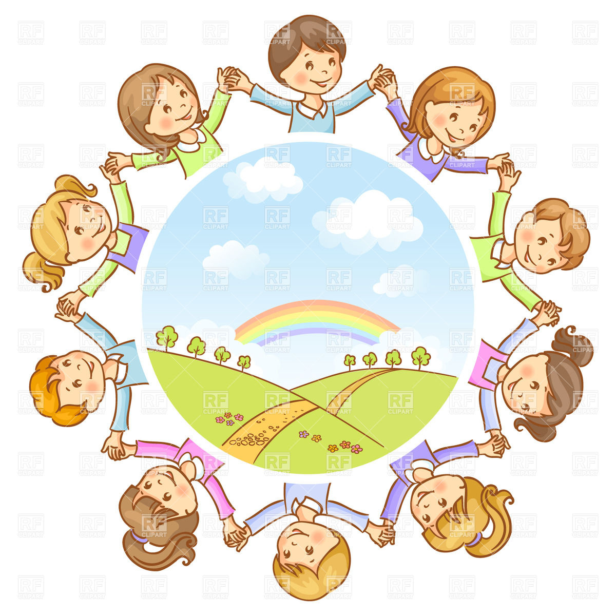 Round Dance Of Happy Children   Symbol Of Peace And Friendship 29626    