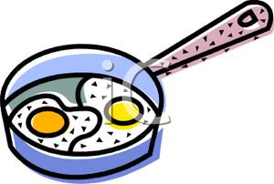 Royalty Free Clipart Image  Two Eggs Frying In A Skillet