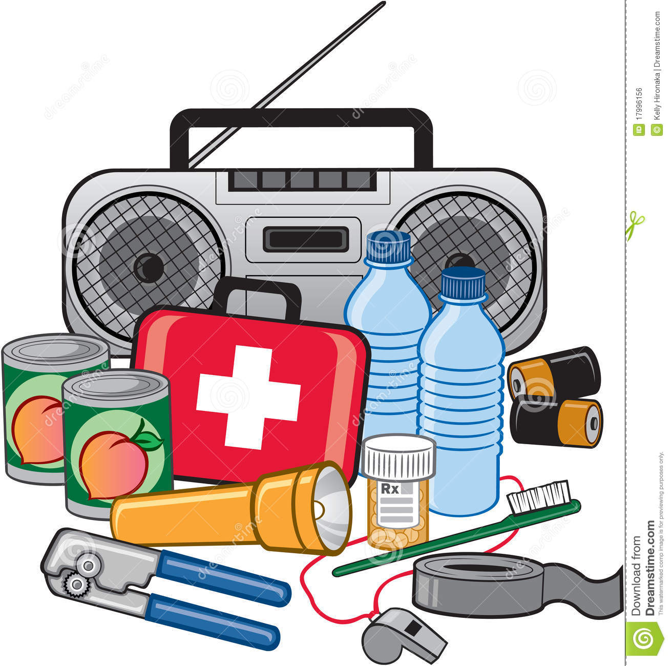 Vector Illustration Of Items To Have On Hand In Case Of An Emergency