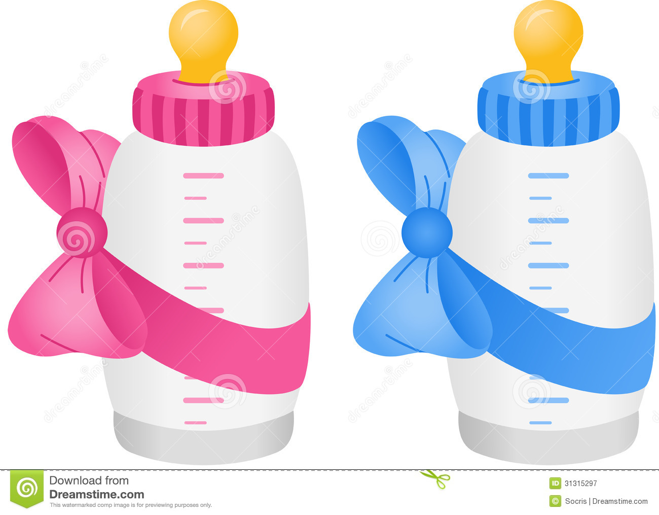 Baby Bottle With Bow Tie Royalty Free Stock Photography   Image